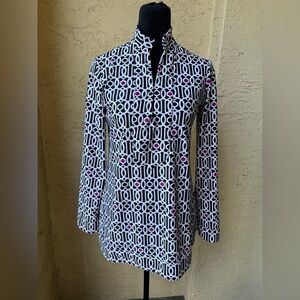 Jude Connally Chris Tunic Top Sz S Multicolor Geometric Print￼
